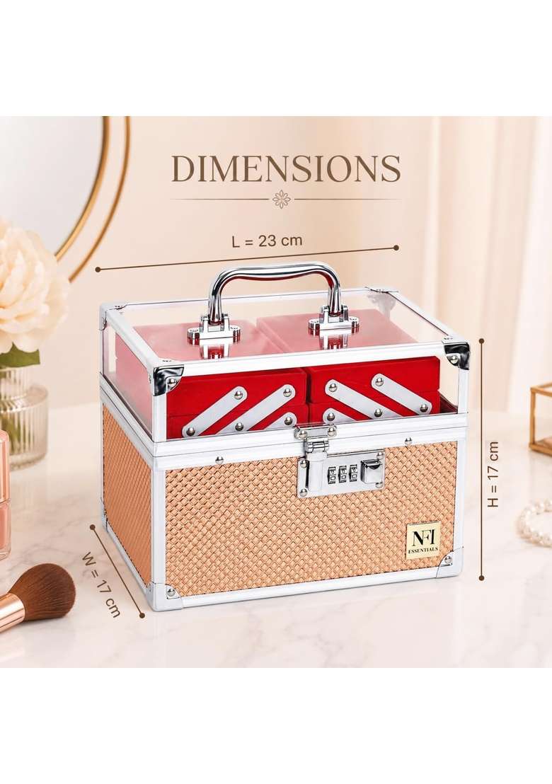 NFI Essentials Makeup Organizer Box for Women Bridal Makeup Case for Jewellery Cosmetics and Bridal Essentials - Indya