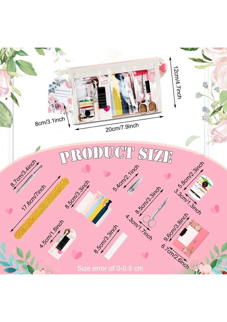 Chumia 132 Pieces Wedding Survival Kit Bridal Mini Emergency Kit Bridal Party Proposal Gifts for Women - Indya