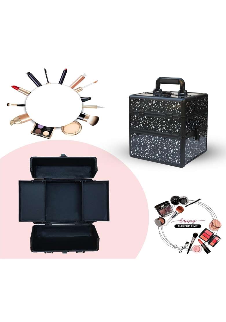 Adson Professional Beauty Makeup Cosmetic Vanity Case Box Rose Gold 1 - Indya