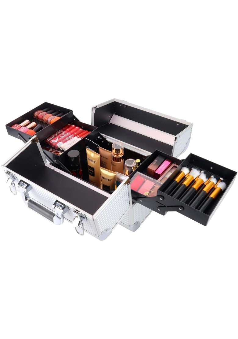 NFI Essentials Makeup Organizer Box 31CM Cosmetic Storage Case for Women Vanity Kit Case for Bride - Indya