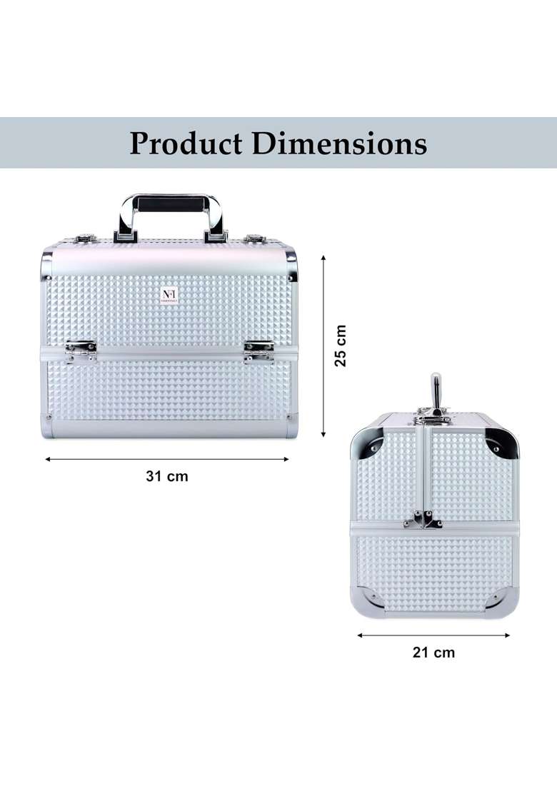 NFI Essentials Makeup Organizer Box 31CM Cosmetic Storage Case for Women Vanity Kit Case for Bride - Indya