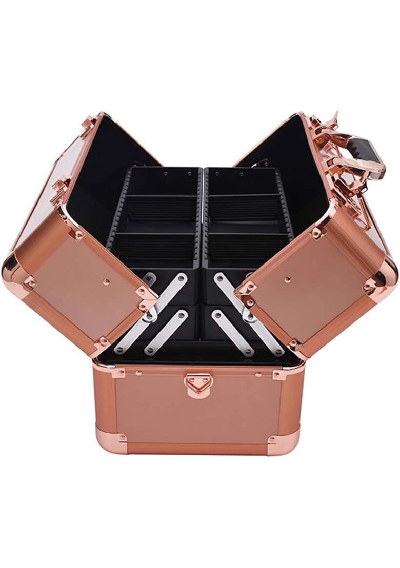 Adson Professional Makeup Box Cosmetics Case Jewelry Organiser Vanity Make Up Storage Box Beauty Train Case - Indya