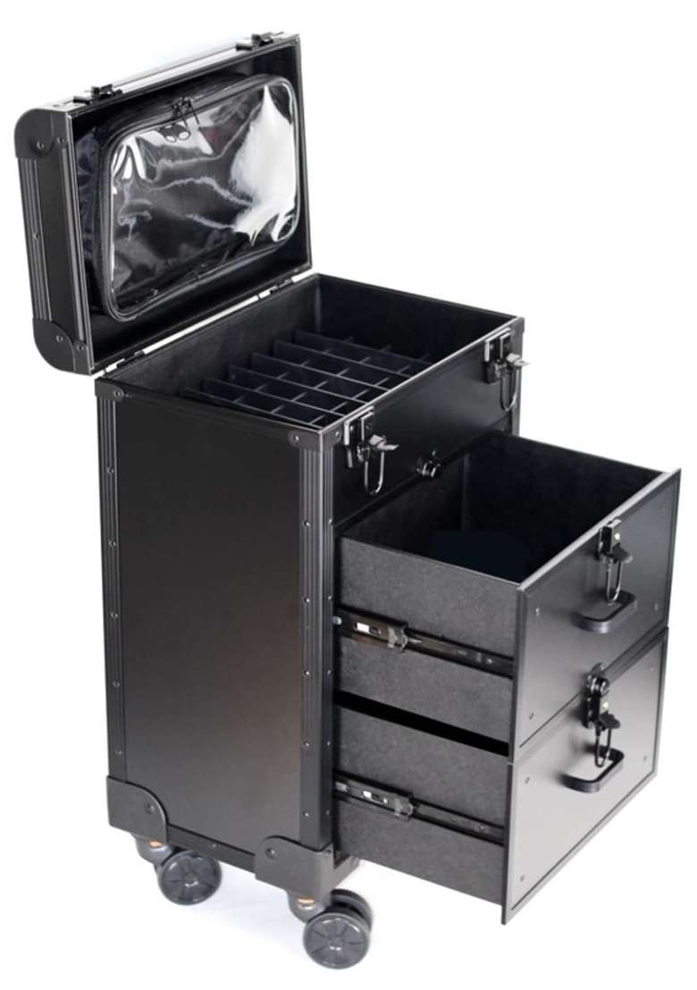 Adson Professional Aluminium Beauty Makeup Cosmetic Vanity Artist Cosmetics Storage Organizer Box Cosmetic - Indya