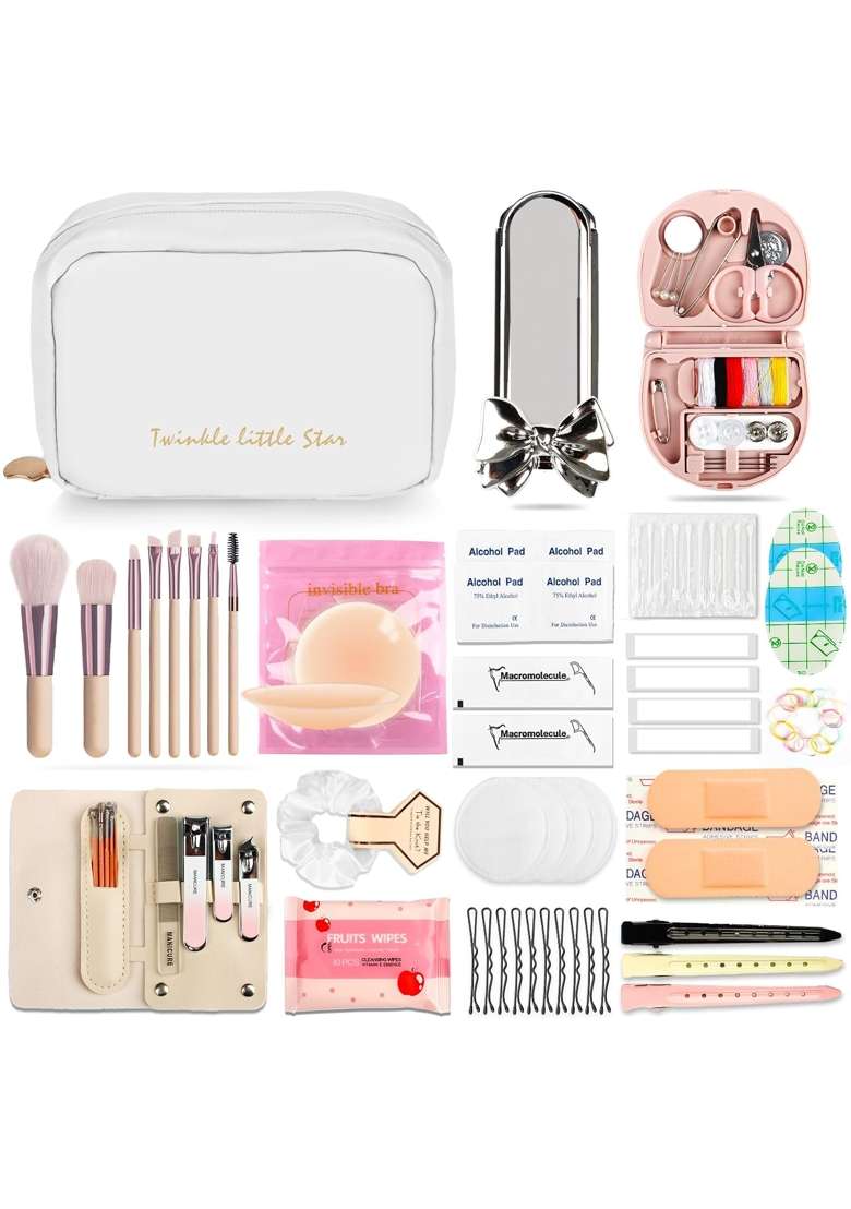 Youxuanaio Womens Emergency Kit for Weddings Wedding Survival Set with Makeup Bag - Indya