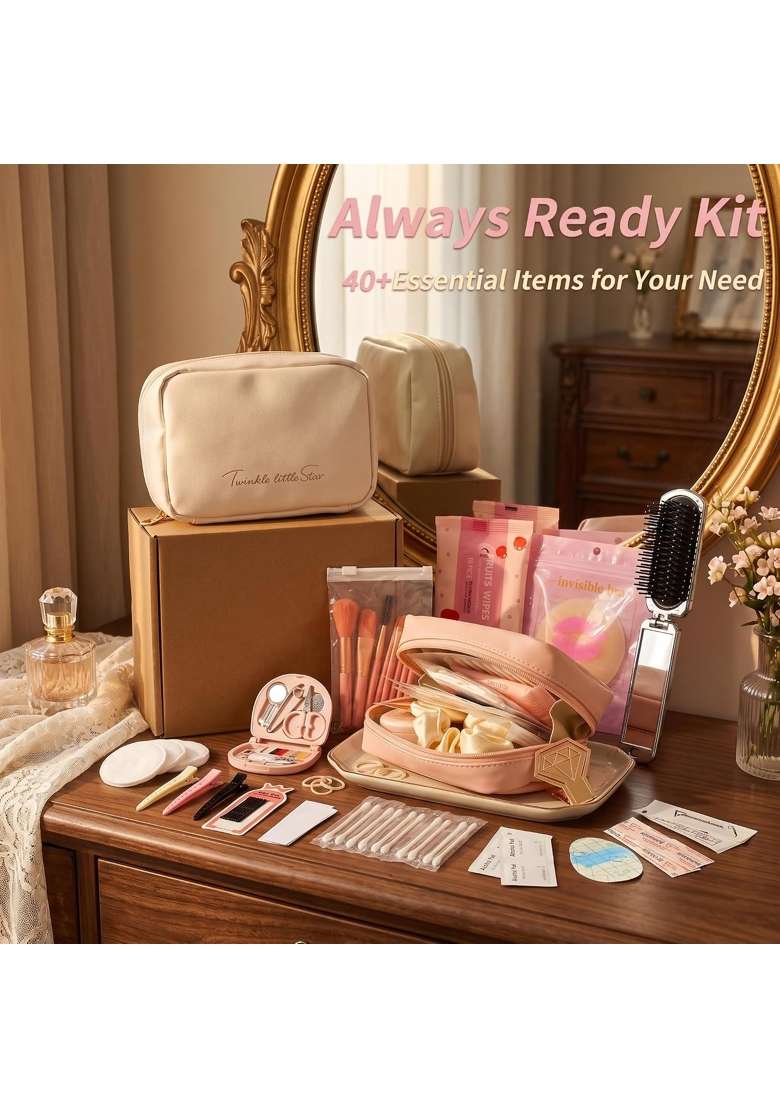 Youxuanaio Womens Emergency Kit for Weddings Wedding Survival Set with Makeup Bag - Indya