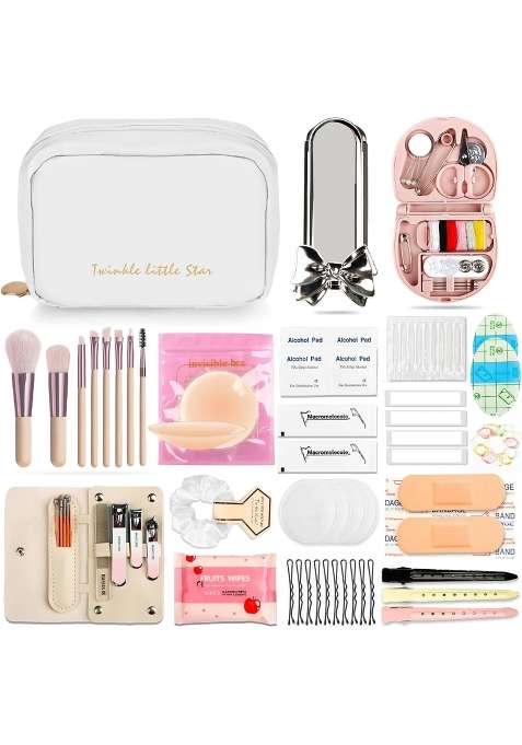 Youxuanaio Womens Emergency Kit for Weddings Wedding Survival Set with Makeup Bag