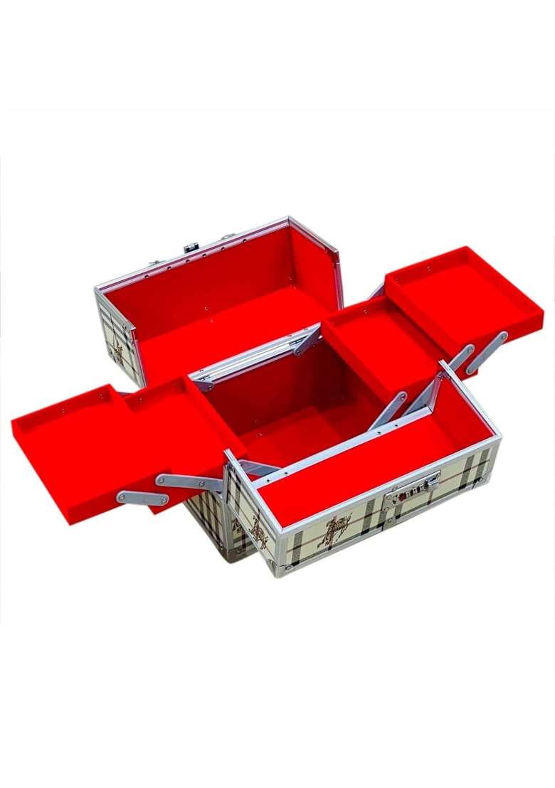 Adson Professional Beauty Womens Makeup Bag Cosmetic Box Vanity Case Box Trousseau Box - Indya