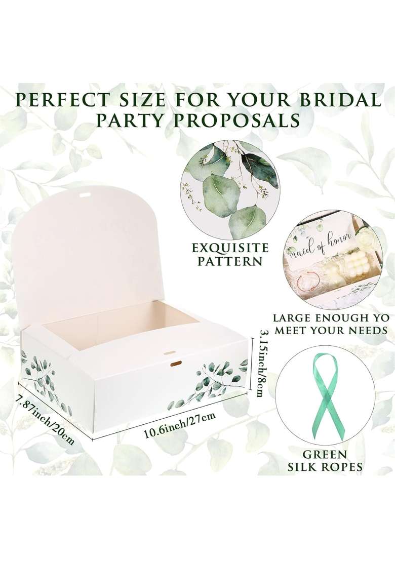 Gersoniel 7 Maid of Honor Proposal Gifts Set Will You Be My Maid of Honor Box Bridesmaid Makeup Bag Scrunchie - Indya