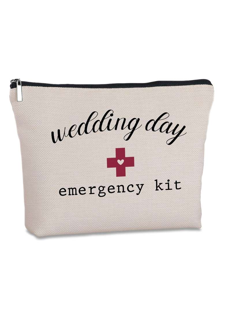 Yegifeyct White Bridal Shower Gifts for Bride to Be Travel Makeup Bag Wedding Day Emergency Kit for Bride - Indya
