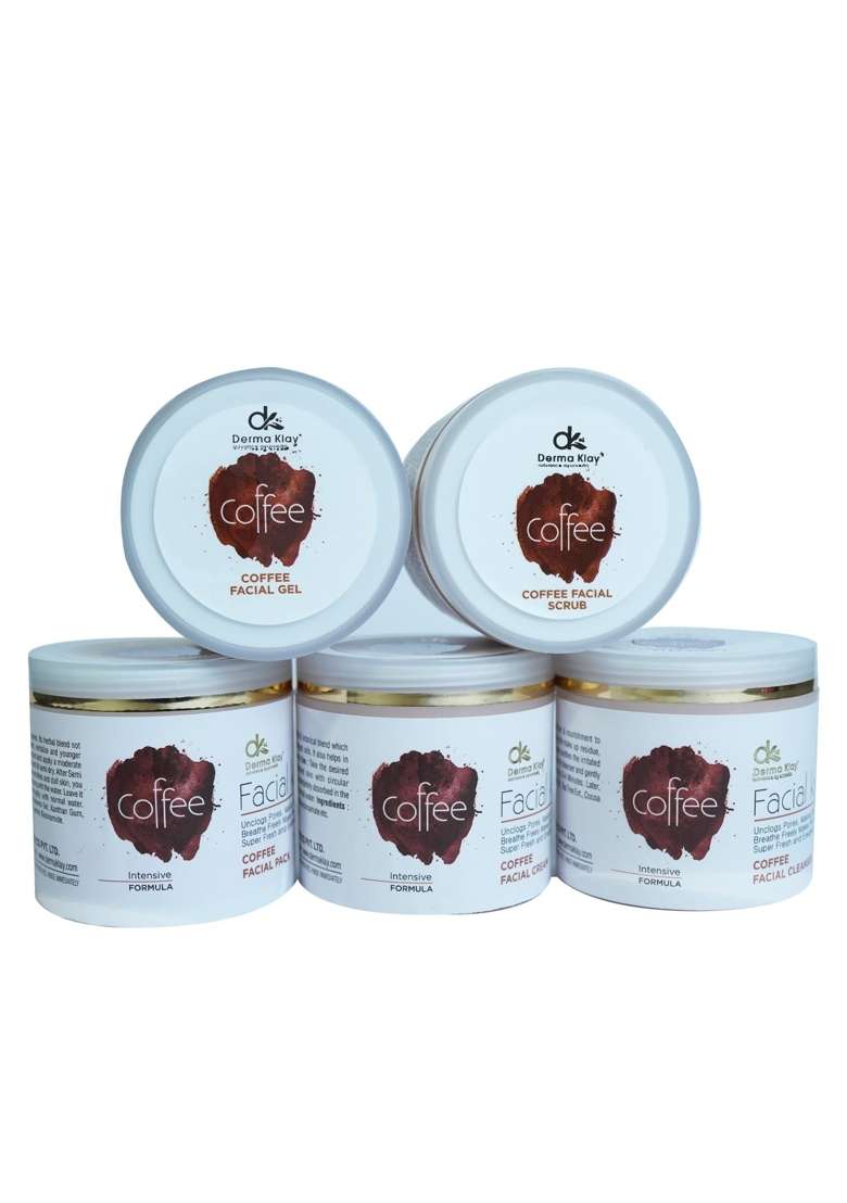 Derma KLAY Advance Coffee Facial Kit Yogurt Extract with Mint for Deep Pore Cleanser Glowing Skin - Indya