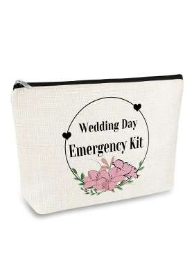 Mikela Wedding Day Emergency Kit Makeup Bag for Bridal Bridesmaid Bridal Shower Gift Bridal Party Gifts