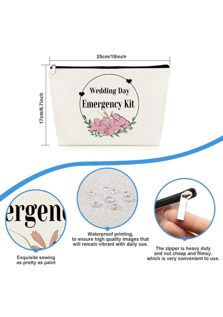 Mikela Wedding Day Emergency Kit Makeup Bag for Bridal Bridesmaid Bridal Shower Gift Bridal Party Gifts - Indya