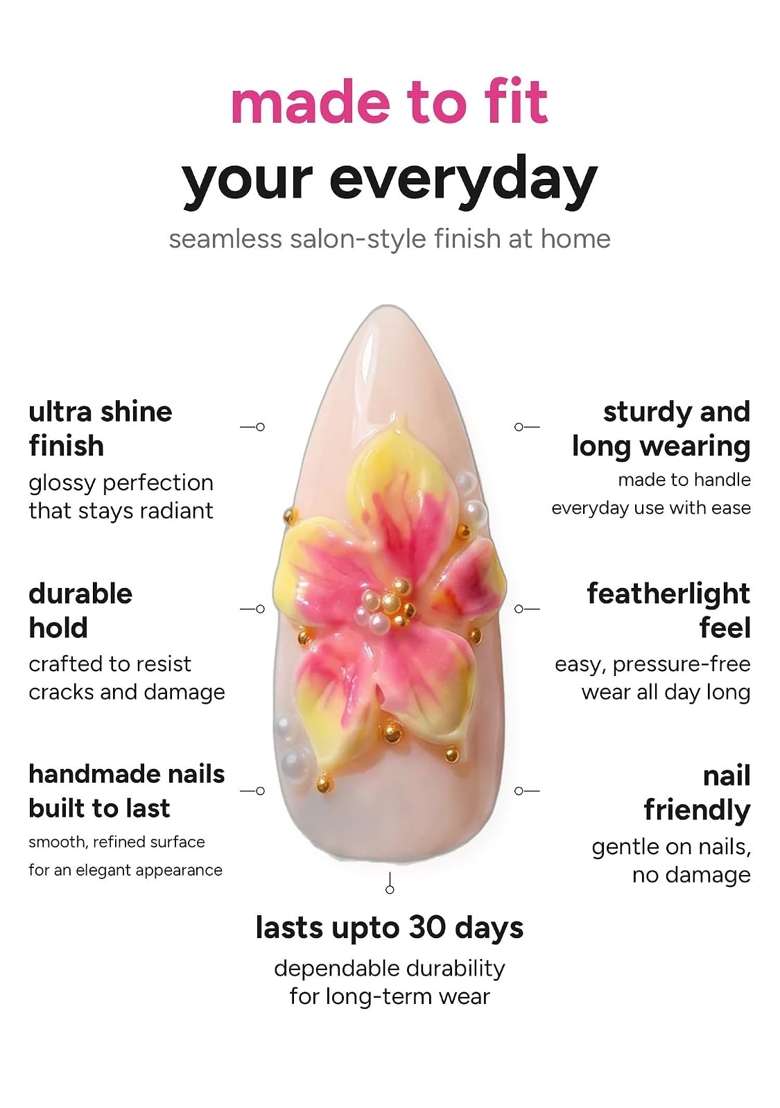 MILO Nails Garnet Glow Press on Nails Handmade Custom Reusable Gel Nails Set of 10 - Indya
