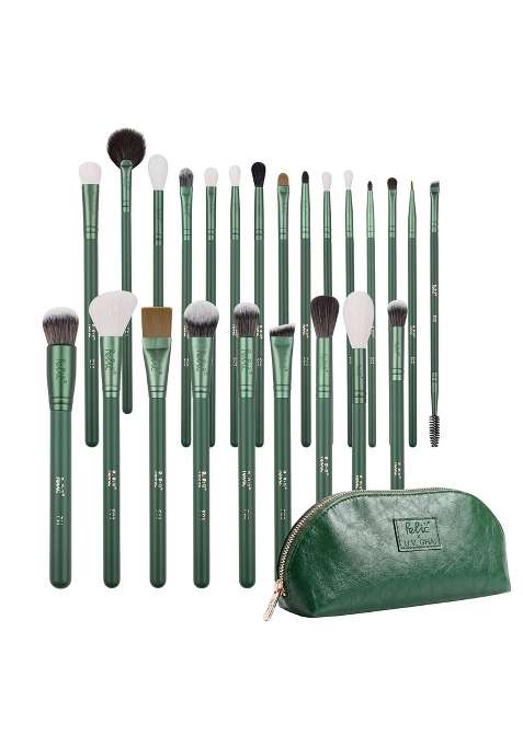 Green FELIC21 U V Ghai Signature Series Professional Makeup Brush Set with Premium Vegan Synthetic Bristles