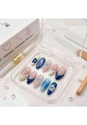 MILO Nails Greek Porcelain Press on Nails Handmade Custom Reusable Gel Nails Set of 10