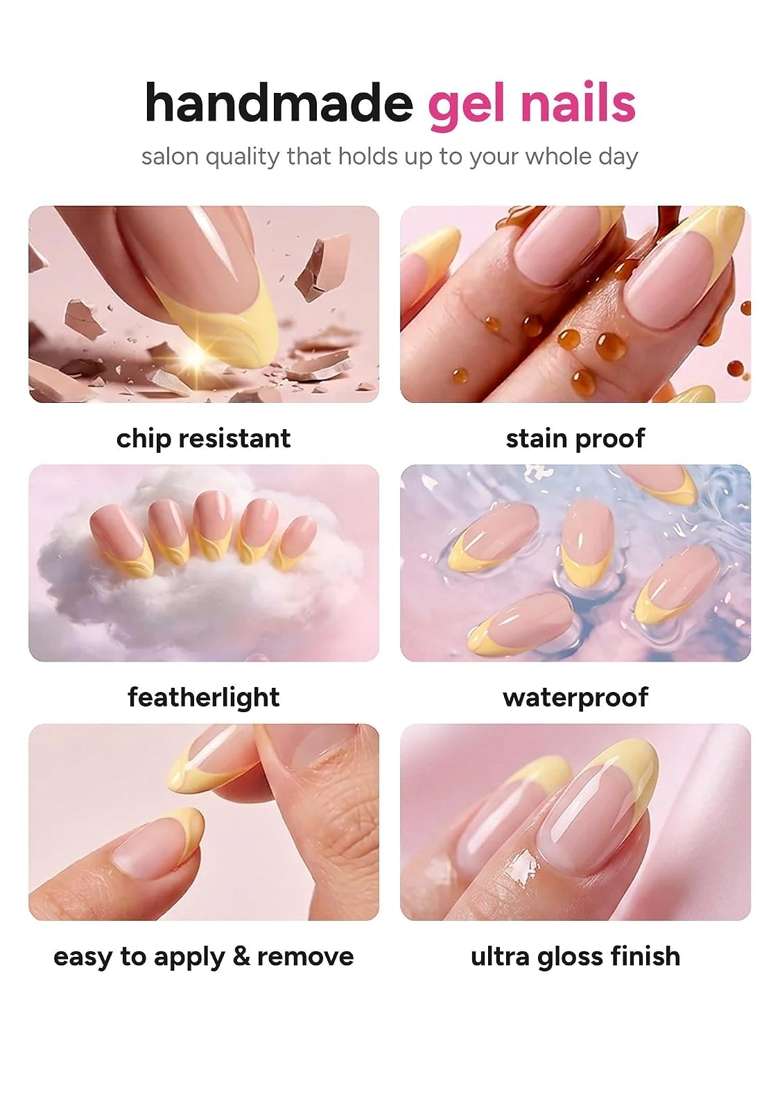 MILO Nails Greek Porcelain Press on Nails Handmade Custom Reusable Gel Nails Set of 10 - Indya
