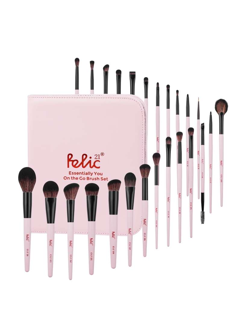 FELIC21 Essentially You on the Go Professional Makeup Brush Set with Premium Vegan Synthetic Bristles - Indya