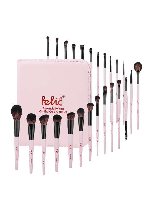 FELIC21 Essentially You on the Go Professional Makeup Brush Set with Premium Vegan Synthetic Bristles