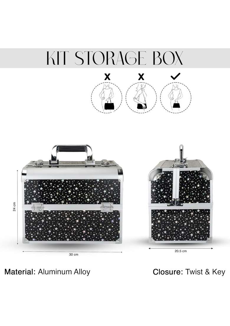 SIBY Aluminum Alloy Makeup Organizer Case with 5 Compartments Waterproof Durable - Indya