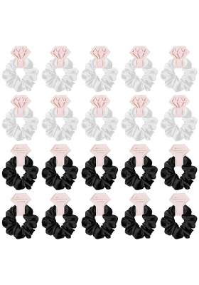 Enakshi 20X Elastic Hair Ties Headwear for Bridal Wedding Gifts White Black