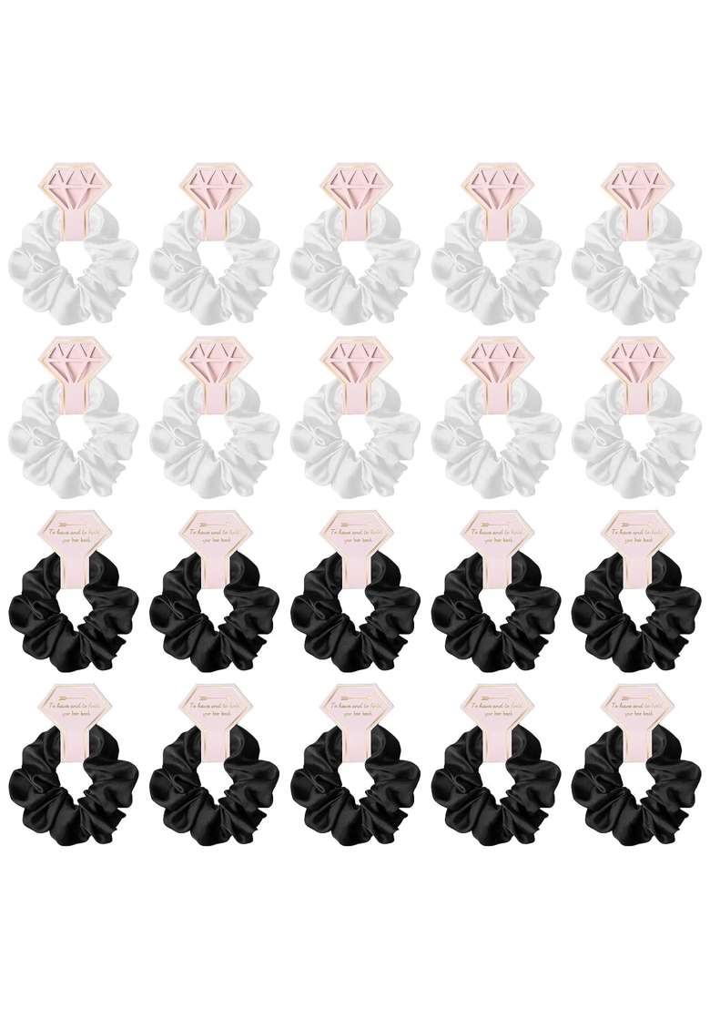 Enakshi 20X Elastic Hair Ties Headwear for Bridal Wedding Gifts White Black - Indya