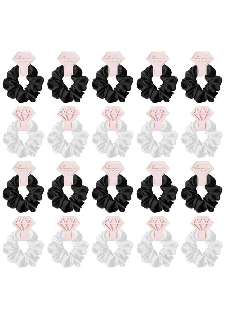 Enakshi 20X Elastic Hair Ties Headwear for Bridal Wedding Gifts White Black - Indya