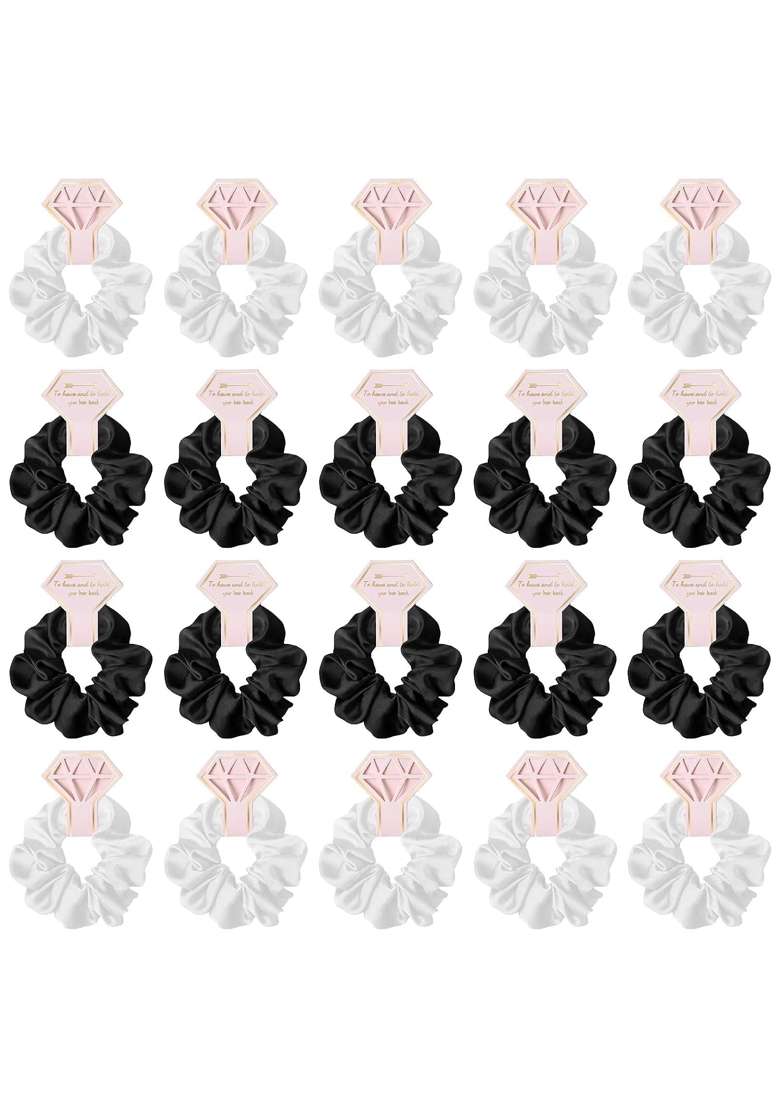 Enakshi 20X Elastic Hair Ties Headwear for Bridal Wedding Gifts White Black - Indya