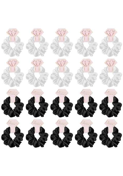 Enakshi 20X Elastic Hair Ties Headwear for Bridal Wedding Gifts White Black