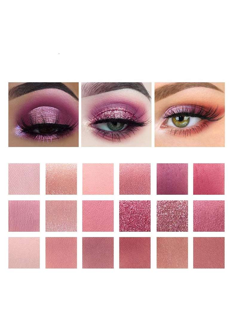 Crazyhuda Combo Lipstick 4 Pcs Eyeshadow Kajal Liner Mascara White Kajal Makeup Blander Pack of 17 - Indya