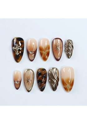 MILO Nails Cathedral Cross Press on Nails Handmade Custom Reusable Gel Nails Set of 10