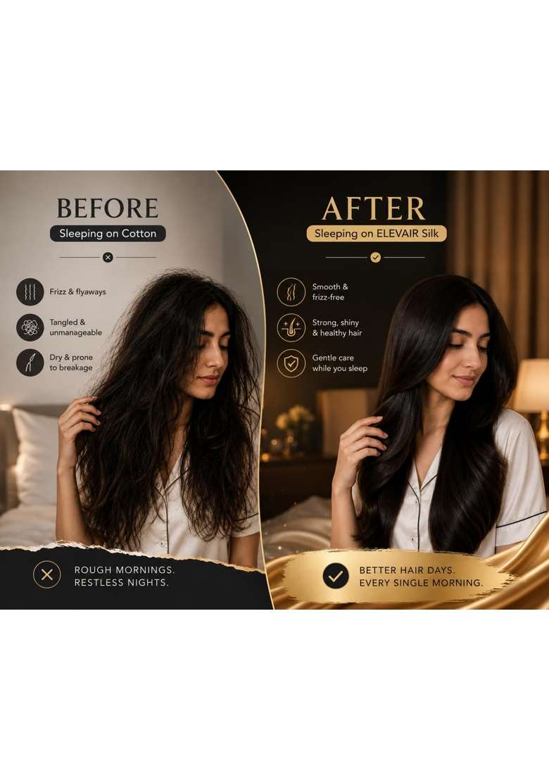 Elevair Silk Pillowcase and Bonnet Set for Hair and Skin Anti Frizz Anti Wrinkle Beauty Sleep Kit for Women - Indya