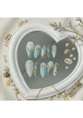 MILO Nails Pearl Atlantis Press on Nails Handmade Custom Reusable Gel Nails Set of 10