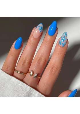 MILO Nails Cornflower Bloom Press on Nails Handmade Custom Reusable Gel Nails Set of 10