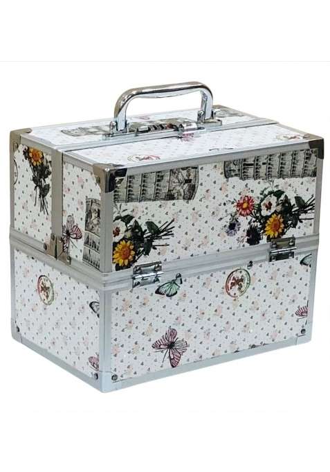 Adson Professional Beauty Make Up Cosmetic Vanity Box Case White