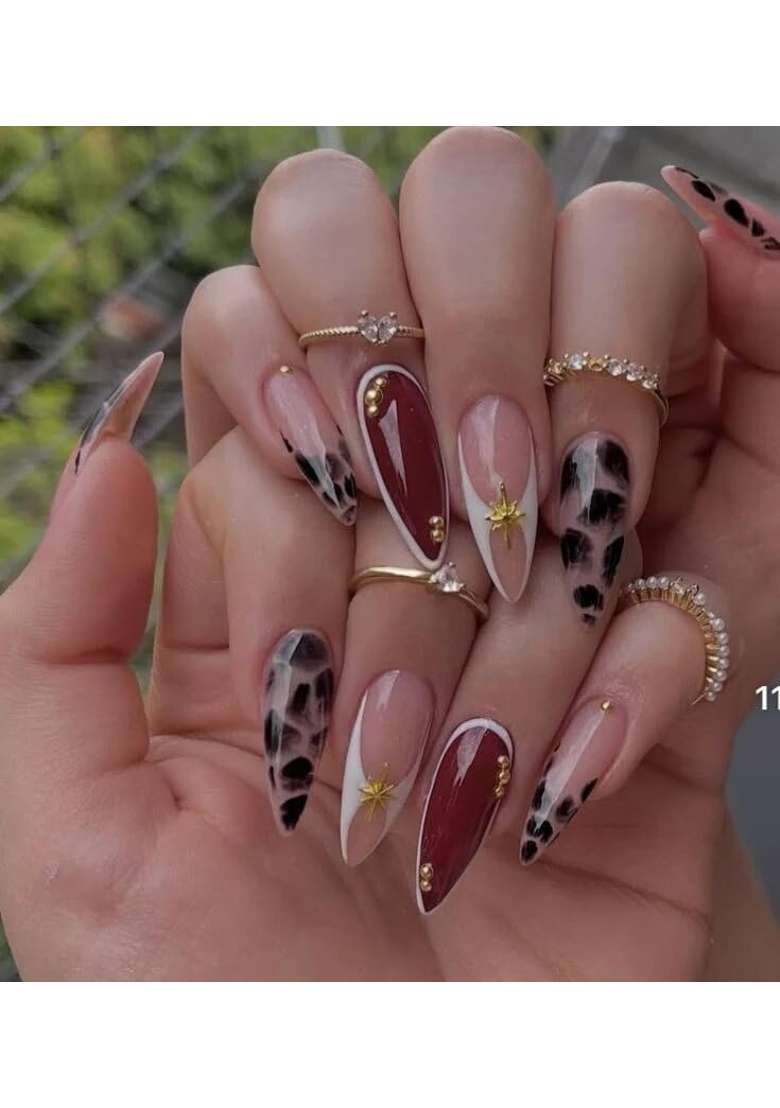 MILO Nails Stellar Onyx Press on Nails Handmade Custom Reusable Gel Nails Set of 10 - Indya