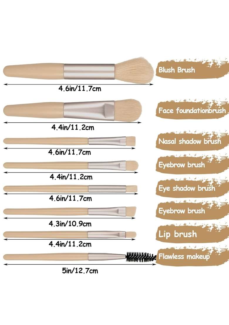 Lemecima 12 Sets Travel Makeup Brush Set Brushes Bag Bridesmaid Gift Synthetic Fibre Face Make Up Brushes - Indya