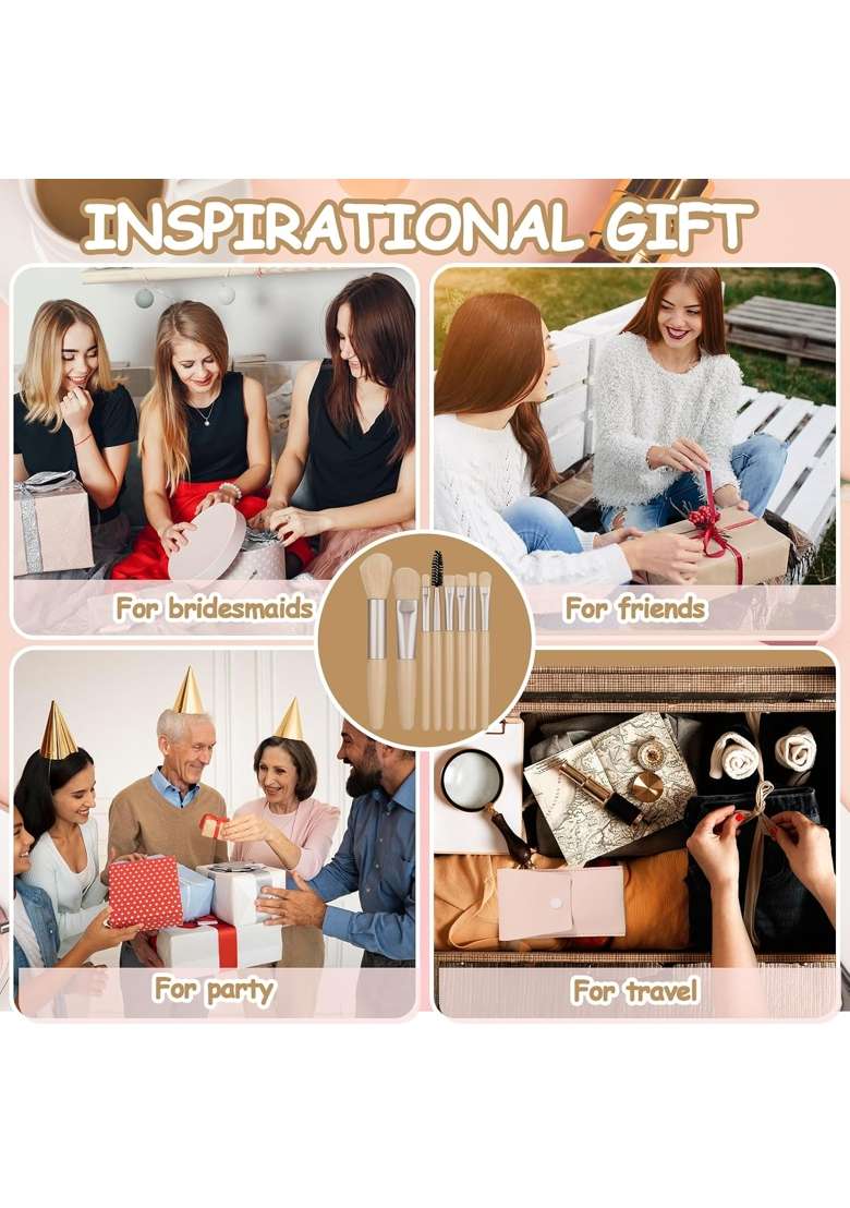 Lemecima 12 Sets Travel Makeup Brush Set Brushes Bag Bridesmaid Gift Synthetic Fibre Face Make Up Brushes - Indya