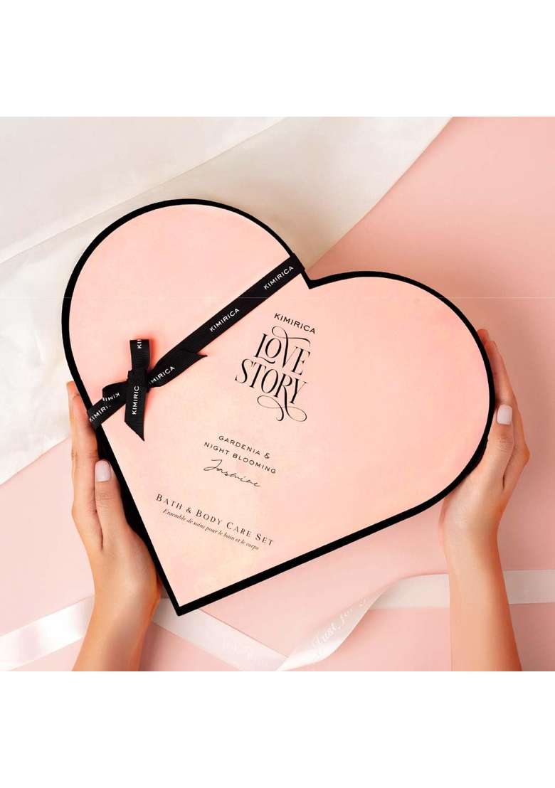 Kimirica Gift Set Love Story Moment for Women and Men Luxury Bath and Body Care Set for Husband Pack of 7 - Indya