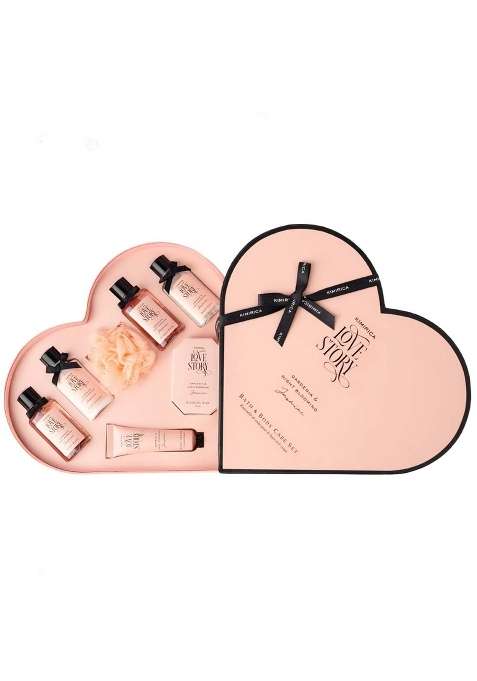 Kimirica Gift Set Love Story Moment for Women and Men Luxury Bath and Body Care Set for Husband Pack of 7