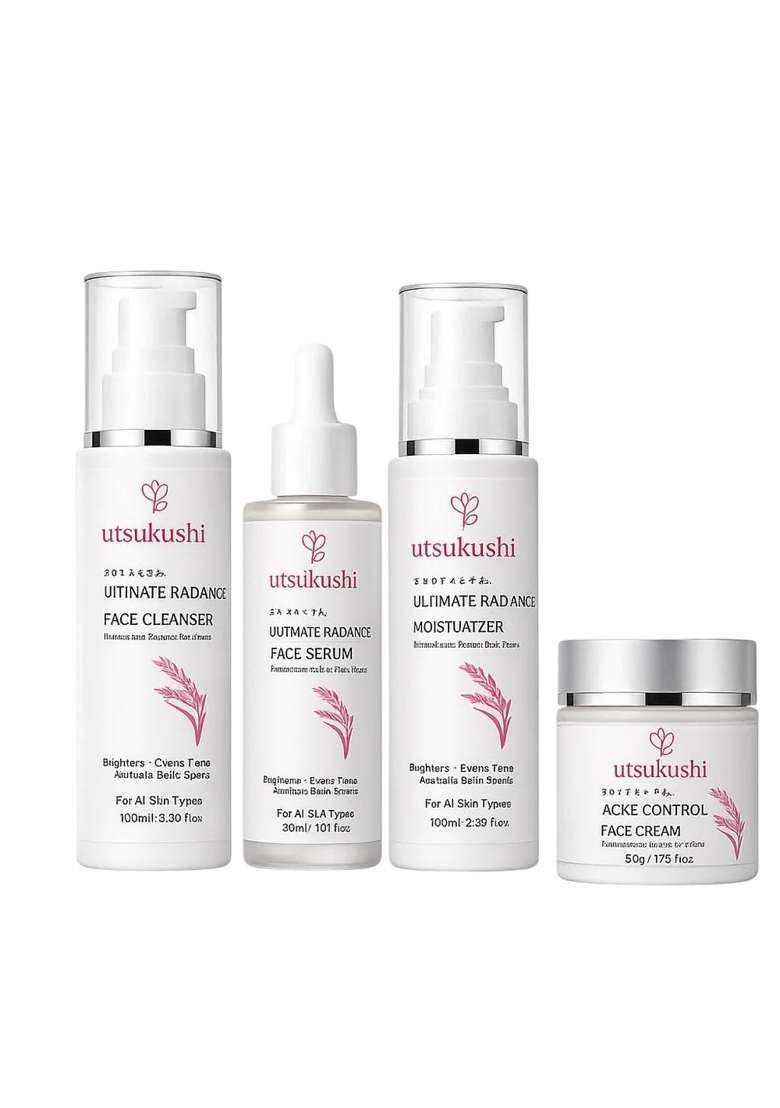 Utsukushi Rice Water Ultimate Radiance Skincare Combo Kit Korean Inspired Ingredients Skin Care Set - Indya