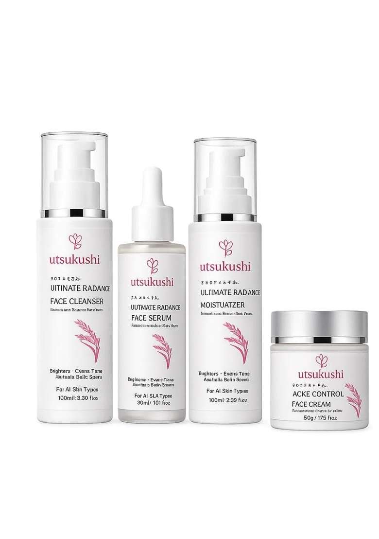 Utsukushi Rice Water Ultimate Radiance Skincare Combo Kit Korean Inspired Ingredients Skin Care Set - Indya