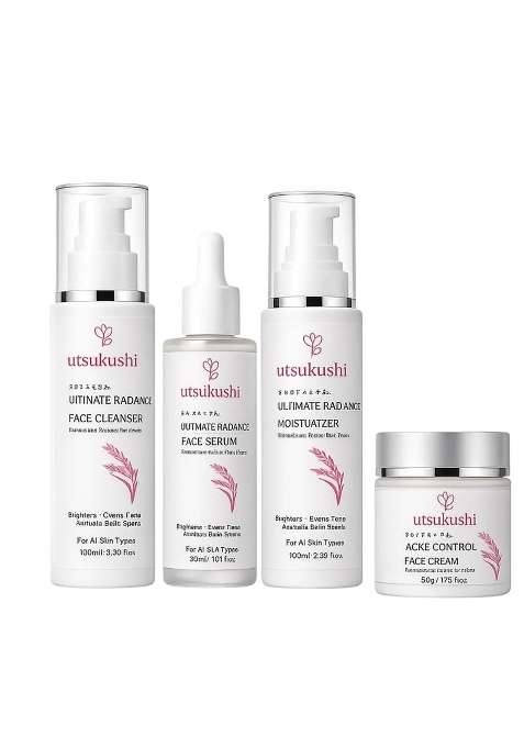 Utsukushi Rice Water Ultimate Radiance Skincare Combo Kit Korean Inspired Ingredients Skin Care Set