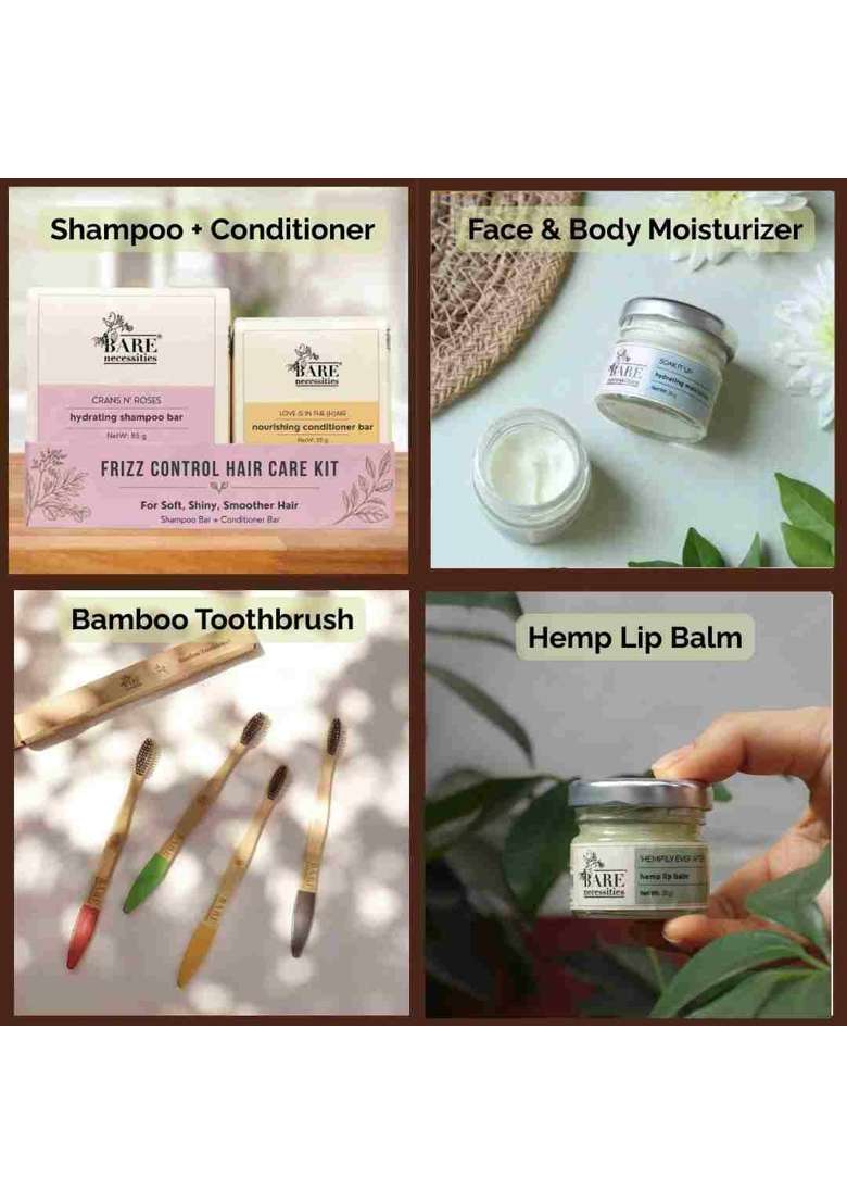 Bare Necessities Luxury Self Care Hamper Organic Skincare Gift Set Bath and Body Care Kit for Women and Men - Indya