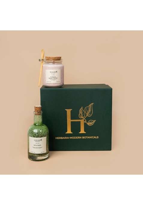 Herbaria Nourish and Shine Gift Box Exfoliation and Soothing Skincare Duo with Lilac Bliss Body Polish 250G