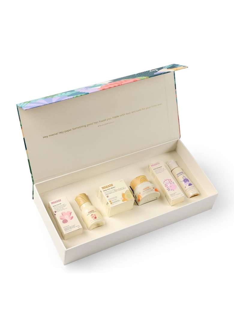Maate Beige Baby Skincare Wellness Box 6 Skincare and Haircare Newborn Baby Kit - Indya