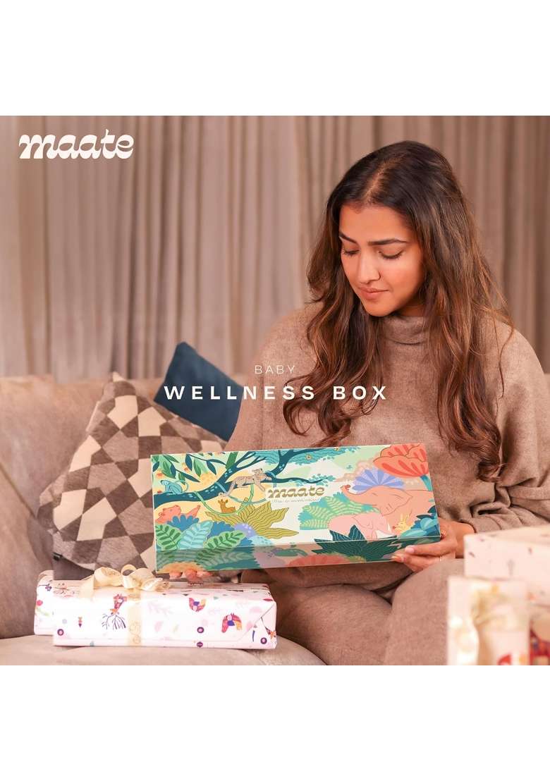 Maate Beige Baby Skincare Wellness Box 6 Skincare and Haircare Newborn Baby Kit - Indya