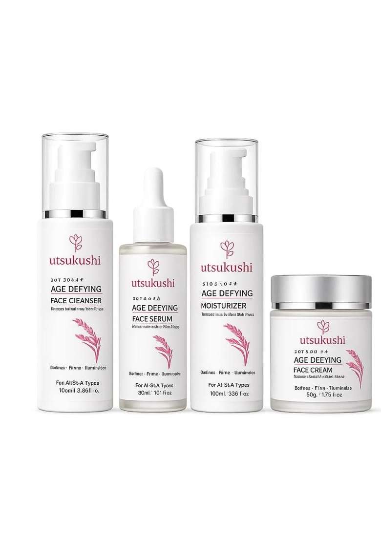 Utsukushi Rice Water Age Defying Skincare Combo Kit Korean Inspired Ingredients Skin Care Set - Indya