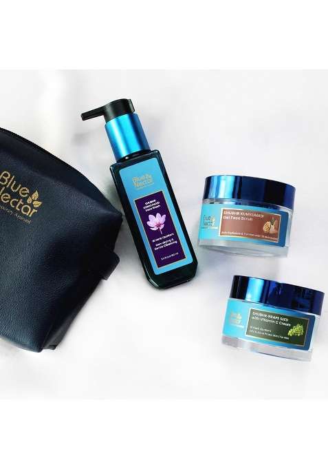 Blue Nectar Gentlemen Gift Box Premium Skincare with Kumkumadi Face Wash Pack of 3