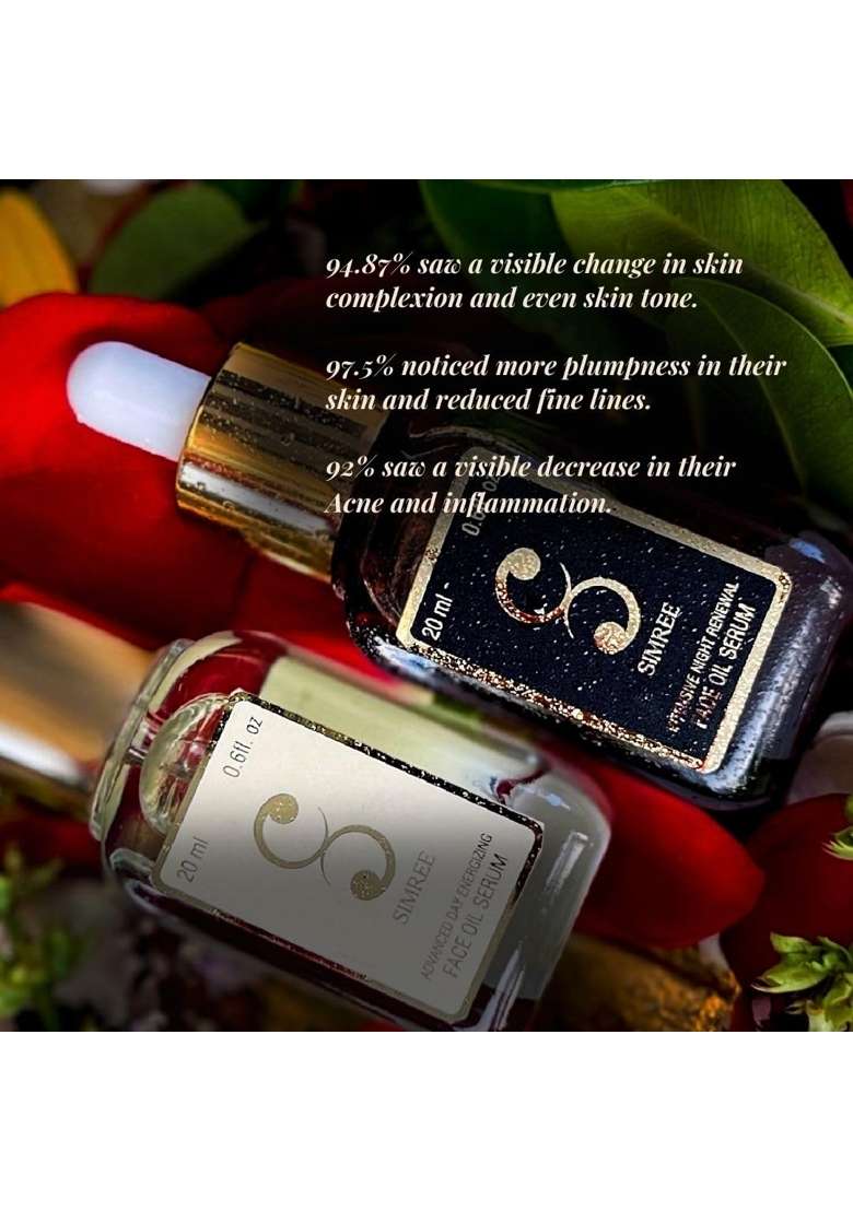Simree AM PM Face Oil Serum Duo Gift Set Advanced Day Energizing Plus Intensive Night Renewal - Indya