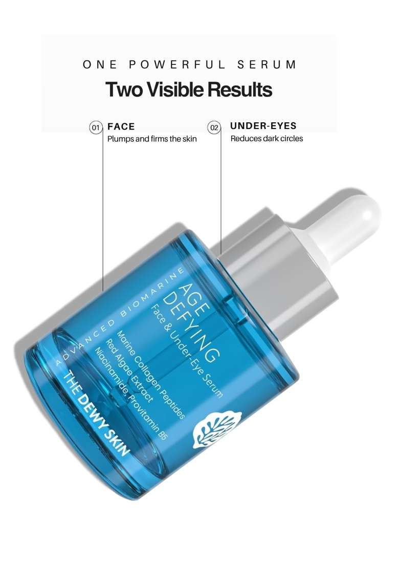 The Dewy Skin Hydrating Firming and Brightening Skincare Combo Age Defying Face and Under Eye Serum 30ML - Indya